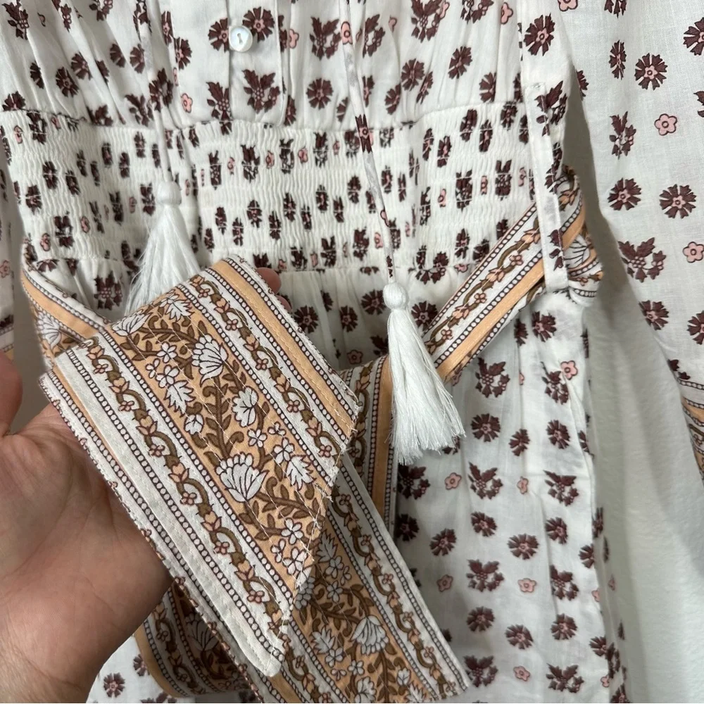Cleobella Blakely midi dress cottagecore prairie bohemian floral v neck casual - Picture 5 of 13